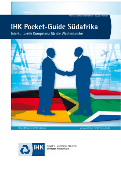 IHK Pocket-Guide Südafrika - IHK Mittlerer Niederrhein
