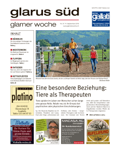 Glarner Woche, Glarus Süd, 14.9.2016