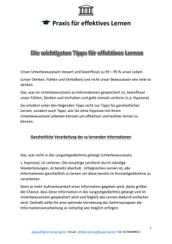 Die wichtigsten Tipps f&uuml;r effektives Lernen