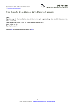 Gute deutsche Blogs &uuml;ber das Schreibhandwerk gesucht