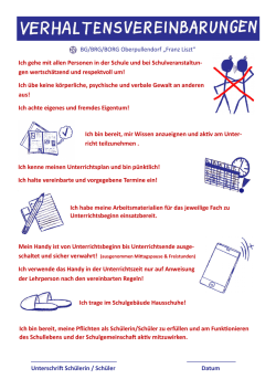 Verhaltens - BG, BRG, BORG Oberpullendorf