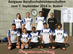 Herzliche Gratulation dem BSL-Team zum 4. Rang an den Aarg
