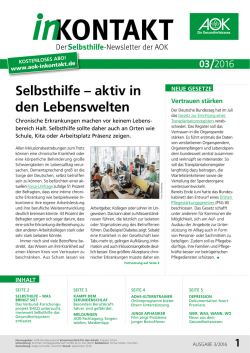Selbsthilfe – aktiv in den Lebenswelten