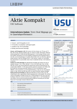 Aktie Kompakt - USU Software AG