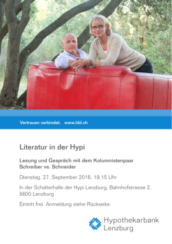 Literatur in der Hypi - Hypothekarbank Lenzburg