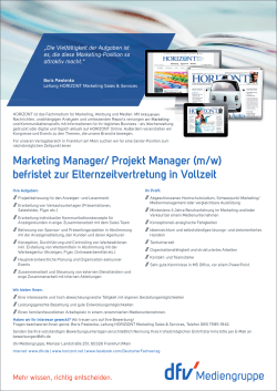 Marketing Manager/ Projekt Manager (m/w)