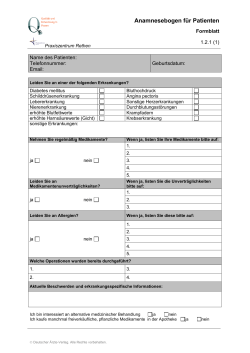 Anamnesebogen für Patienten