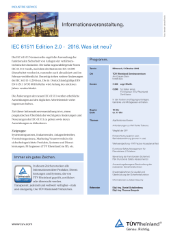 Neue IEC 61511 - TÜV Rheinland Industrie Service GmbH