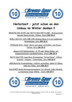 Herbstzeit &ndash; jetzt schon an den Umbau im Winter denken !!