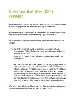 Dieselpartikelfilter (DPF) reinigen!