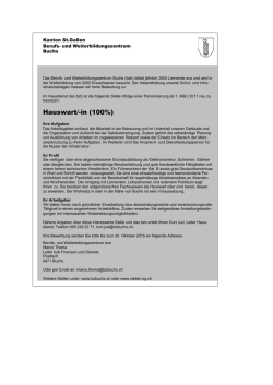 Hauswart/-in (100%) - Berufs- und Weiterbildungszentrum Buchs