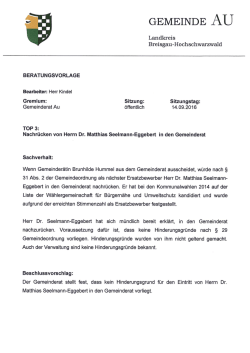 Page 1 GEMEINDE AU Landkreis Breisgau