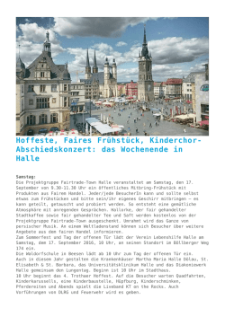 Hoffeste, Faires Fr&uuml;hst&uuml;ck, Kinderchor