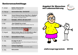Jahresprogramm 2016 - Kirchgemeinde Thurnen