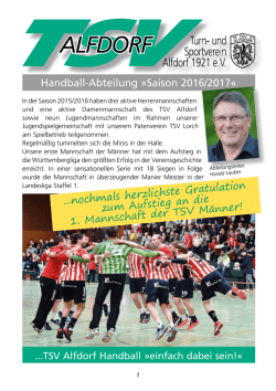 Hallenheft 2016/17 - TSV Alfdorf 1921 eV