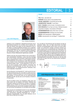 Editorial und Inhaltsverzeichnis