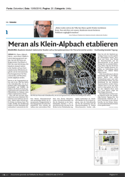 Rassegna stampa - Science South Tyrol