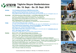 Wochenprogramm Steyr (KW 38)