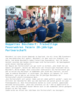 Doppeltes B&uuml;schdorf: Freiwillige Feuerwehren feiern