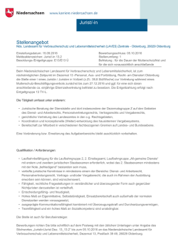 Stellenangebot Jurist - Karriereportal des Landes Niedersachsen