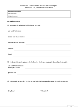 Ich/Wir beantrage/n die Mitgliedschaft in der