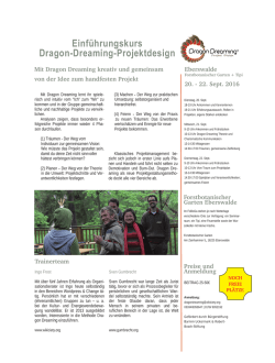 Einf&uuml;hrungskurs Dragon-Dreaming-Projektdesign
