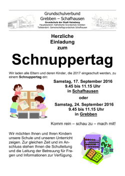 Herzliche Einladung zum - Grundschulverbund Grebben