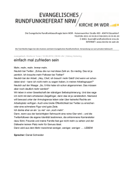 einfach mal zufrieden sein