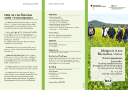 Orientierungsseminar zur Umstellung auf Ökologischen Landbau