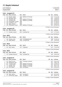 Ergebnisse 4 km Altersklassen - LSV