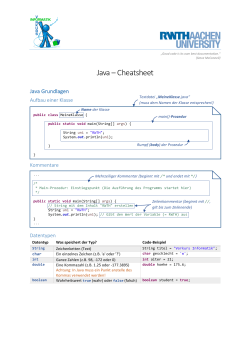 Java – Cheatsheet - Vorkurs Informatik