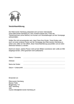 Verzichtserklärung - Elternverein Heimberg