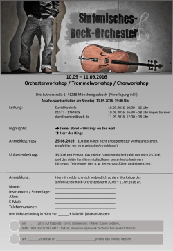 10.09 – 11.09.2016 Orchesterworkshop