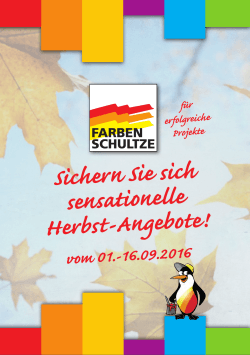 Herbstangebote 2016 - bei Farben Schultze!