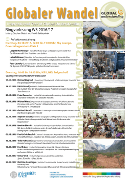 Ringvorlesung WS 2016/17 - Institut für Geographie und