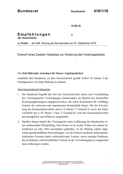 Bundesrat 416/1/16 Empfehlungen - Umwelt