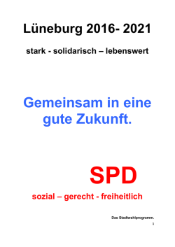 SPD Lüneburg Stadtwahlprogramm 2016 - SPD