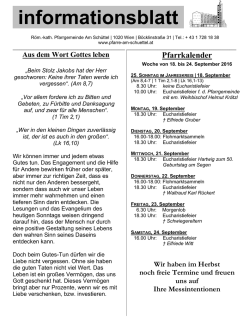 Infoblatt 18.-24. Sept. 2016