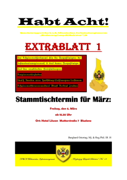 Habt Acht! Extrablatt 1 - kuk Infanterie Regiment Nr. 18