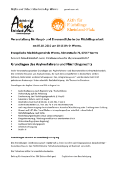 Grundlagen des Asylverfahrens und Fl&uuml;chtlingsrechts