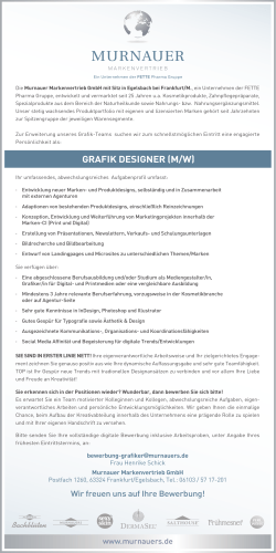 grafik designer m/w - Murnauer Markenvertrieb GmbH
