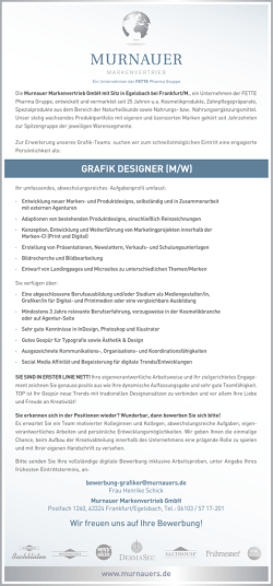 grafik designer m/w - Murnauer Markenvertrieb GmbH