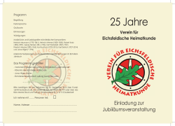 25 Jahre - Verein für Eichsfeldische Heimatkunde