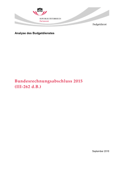 Bundesrechnungsabschluss 2015 (III-262 dB)