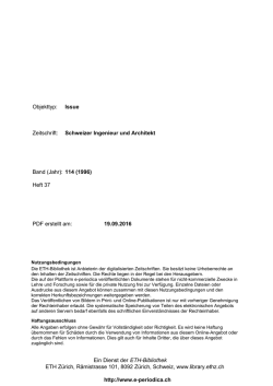 Schweizer Ingenieur und Architekt Band (Jahr): 114 - E
