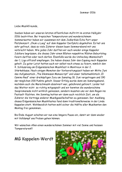Musiggruess Sommer 2016 - Musikgesellschaft Kappelen