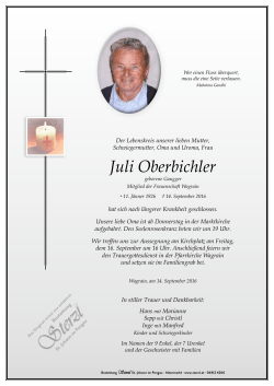 Juli Oberbichler - Bestattung Sterzl