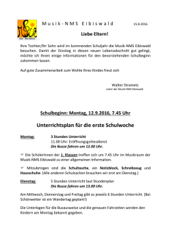 Informationen zum Schulbeginn 2016/17
