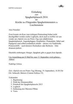 Einladung Spaghettiplausch 2016