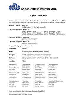 Teamliste / Spielplan - Curling Club Wetzikon